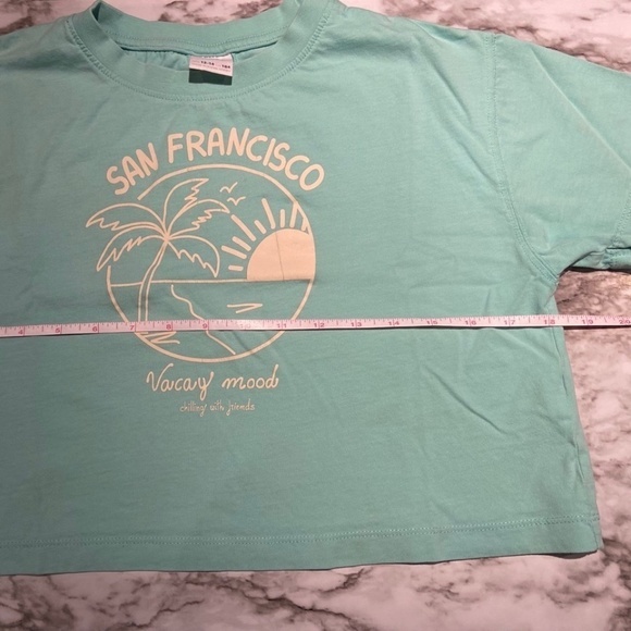 🎀 3 for $25 Zara Girls Boxy Top in Green Size 13/14 GUC - Picture 8 of 13